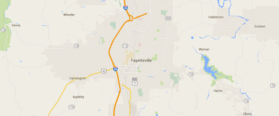 Fayetteville Waste Dumpster Rental Service Area Map